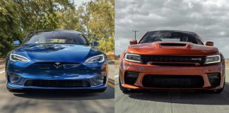 Tesla Model S Plaid ve Dodge Charger Hellcat Redeye