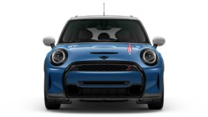 Mini Cooper 20. Yıl Özel Modeli mavi önden görünüm